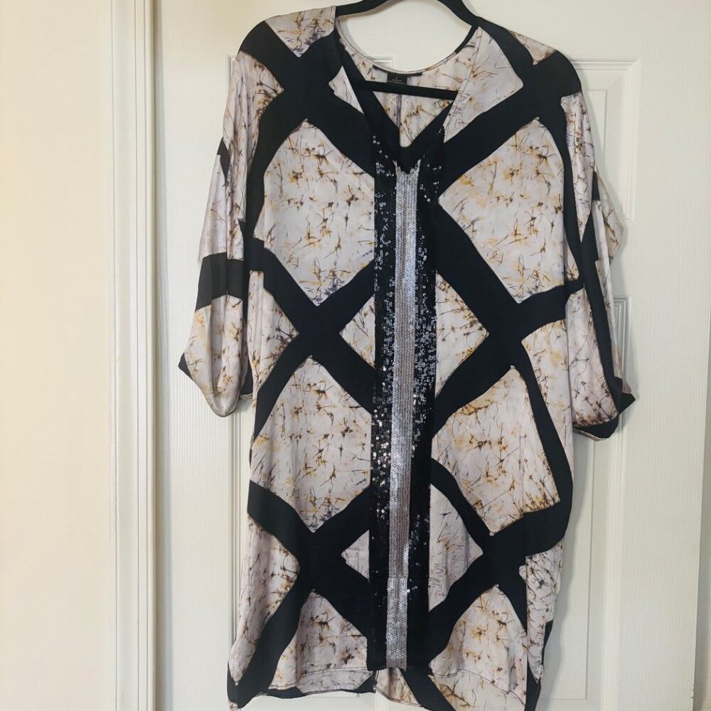 Vintage Silk & Sequin Kaftan Dress